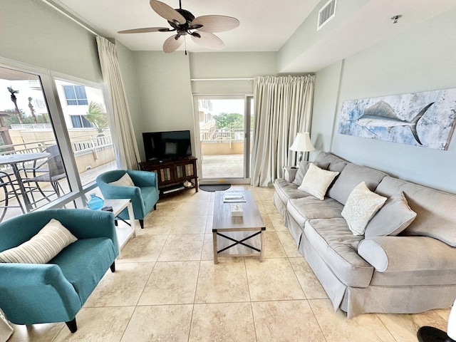 5002 S Sandestin Blvd # 6322, Miramar Beach, FL 32550 - living area featuring ceiling fan and light tile patterned floors