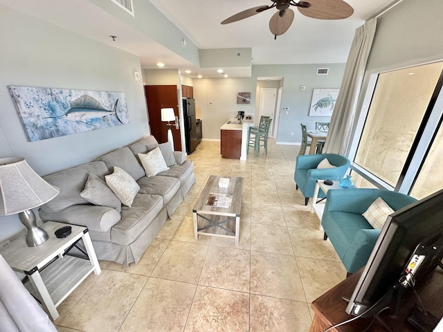 5002 S Sandestin Blvd # 6322, Miramar Beach, FL 32550 - living area with a ceiling fan and light tile patterned floors