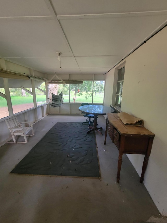 view of unfurnished sunroom