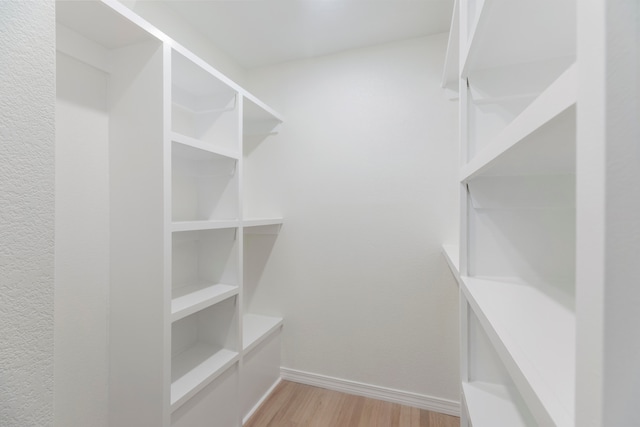 walk in closet featuring light hardwood / wood-style floors