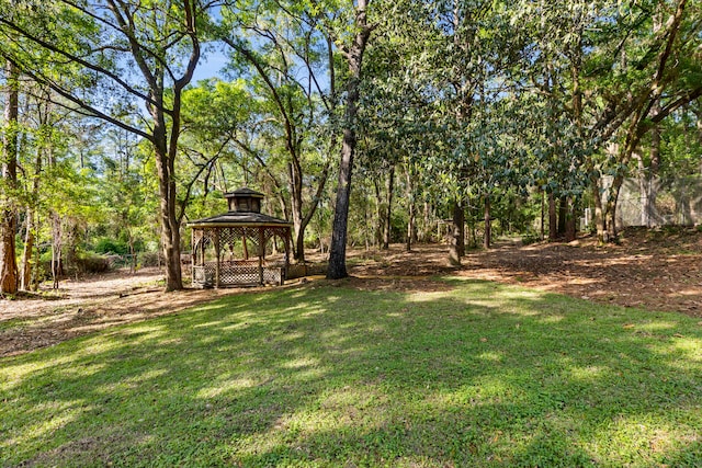 view of yard with a gazebo