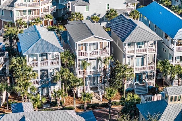 aerial view with a residential view