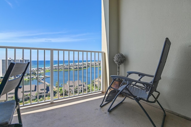 balcony with a water view