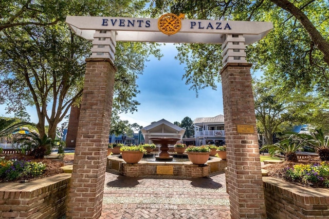 exterior space with decorative columns