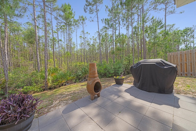 view of patio with area for grilling