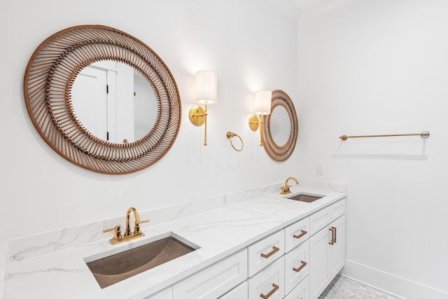 394 Grande Pointe Cir, Inlet Beach, FL 32461 - bathroom featuring double vanity and baseboards