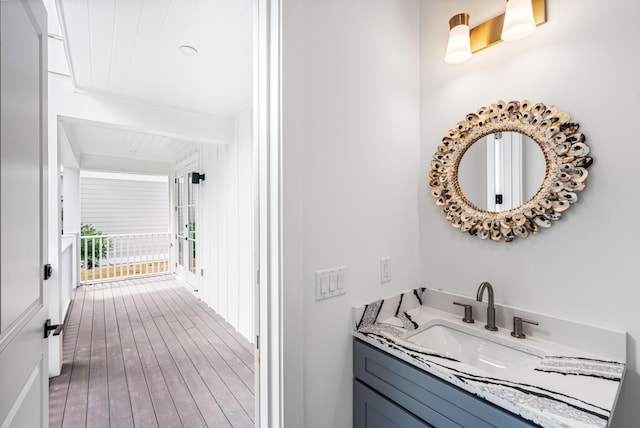 394 Grande Pointe Cir, Inlet Beach, FL 32461 - bathroom featuring vanity and hardwood / wood-style flooring