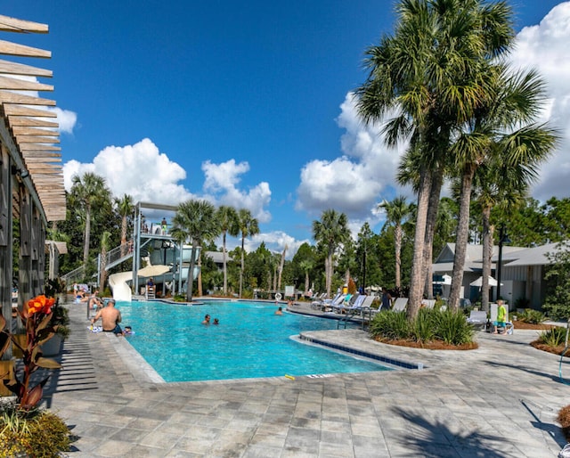 147 Silver Laurel Way, Santa Rosa Beach, FL 32459 - community pool featuring a patio and a water slide