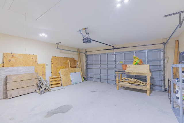 garage featuring a garage door opener