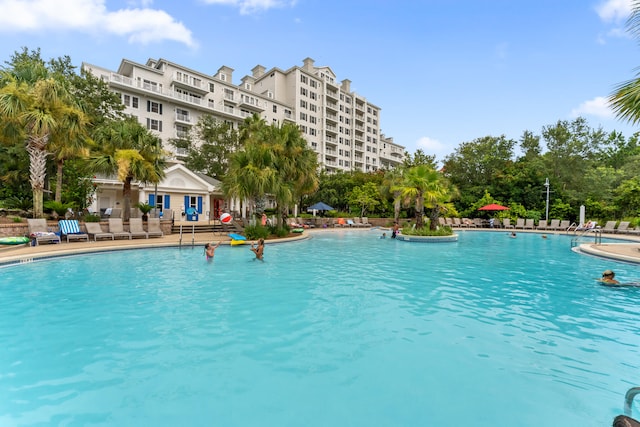 view of pool with a patio area