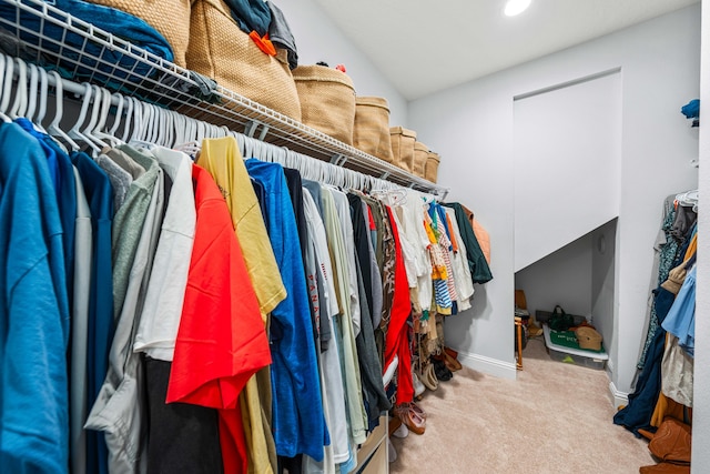 spacious closet featuring carpet floors