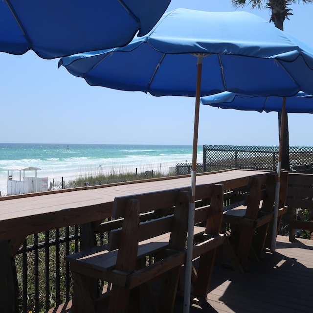1751 Scenic Highway 98 Unit 614, Destin, FL 32541 - wooden deck with view of water and beach