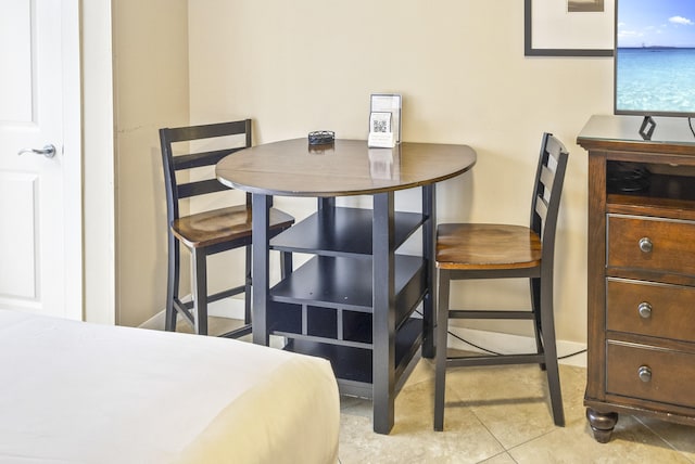 view of tiled dining room