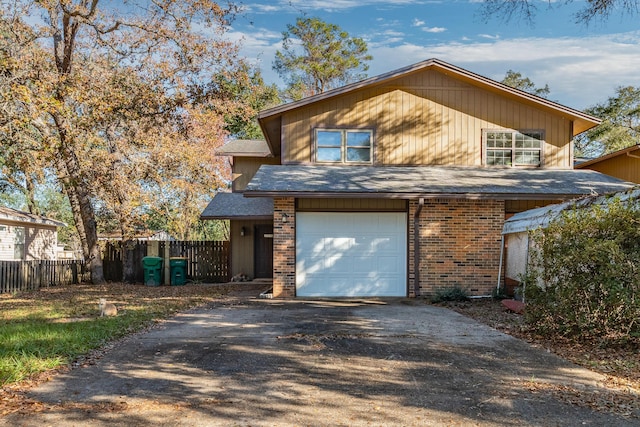 front facade with a garage