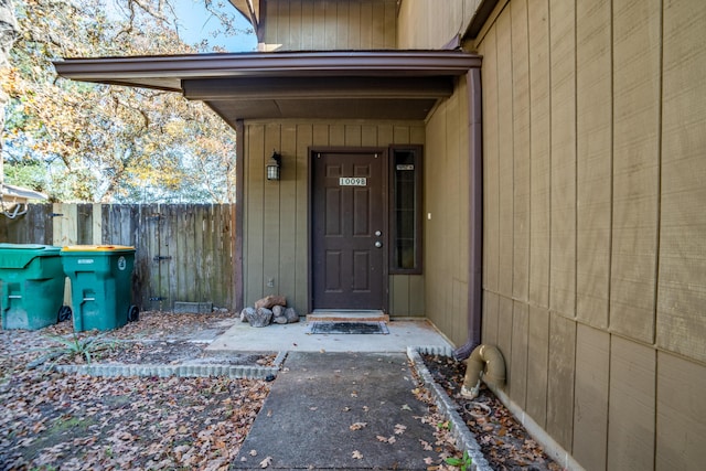 view of doorway to property