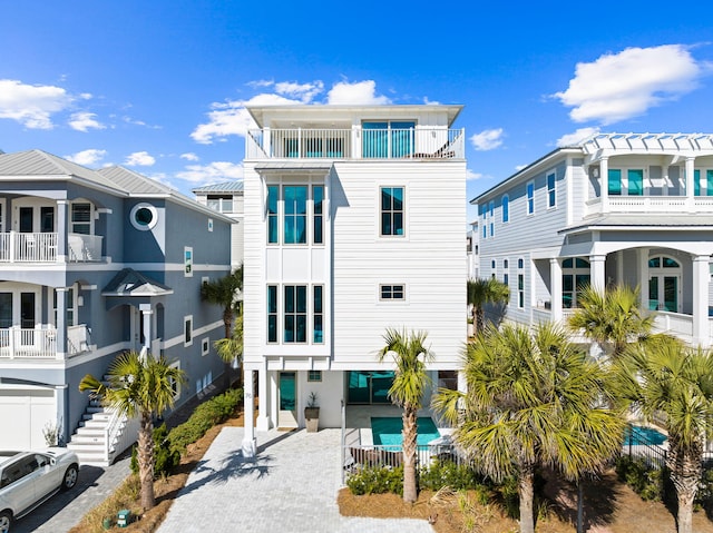 beach home with a balcony