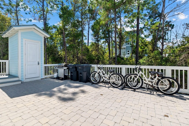 view of patio / terrace with a grill