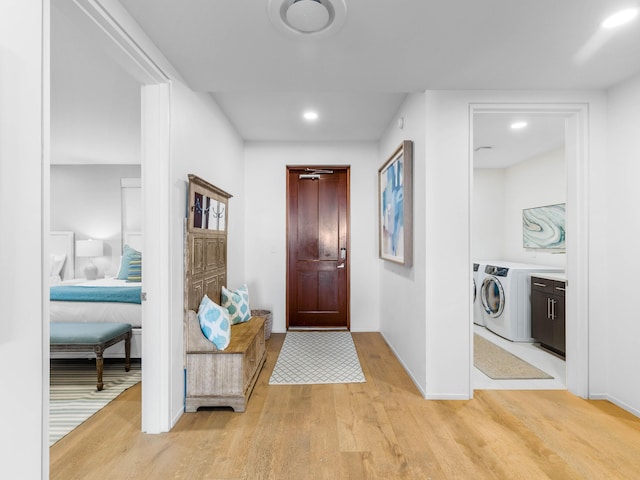 entryway featuring light hardwood / wood-style flooring