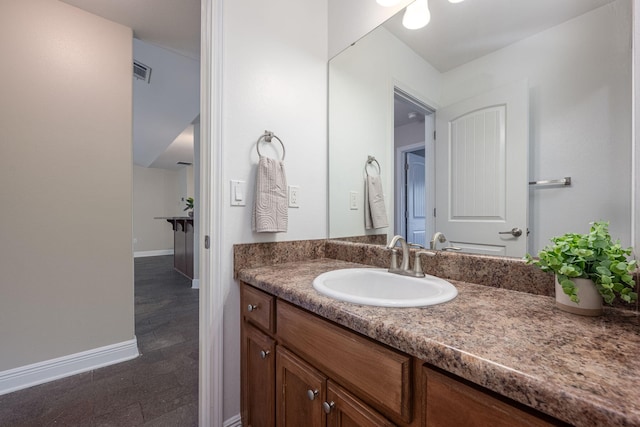 2826 Shoni Dr, Navarre, FL 32566 - bathroom featuring baseboards, visible vents, and vanity