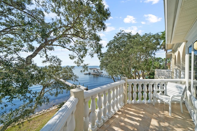 balcony with a water view