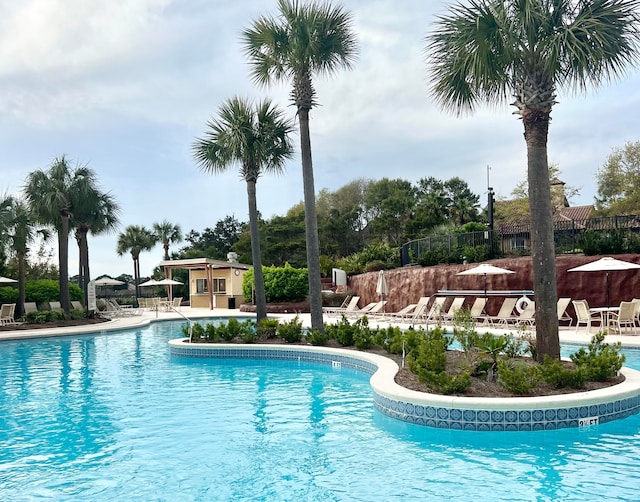 view of pool with a patio