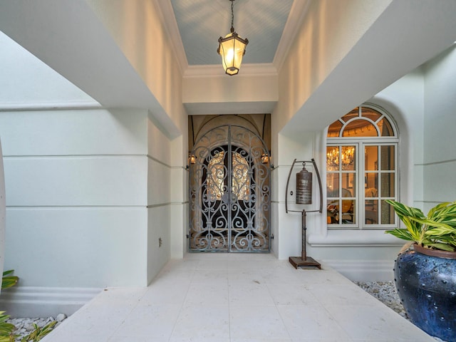 entrance to property with french doors