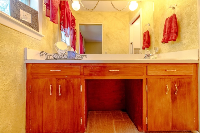 bathroom featuring a wealth of natural light and vanity