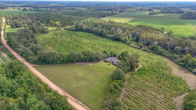 aerial view featuring a rural view