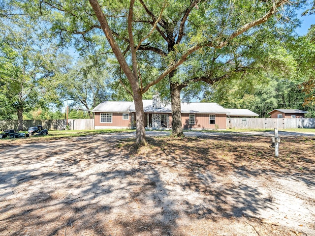 view of single story home