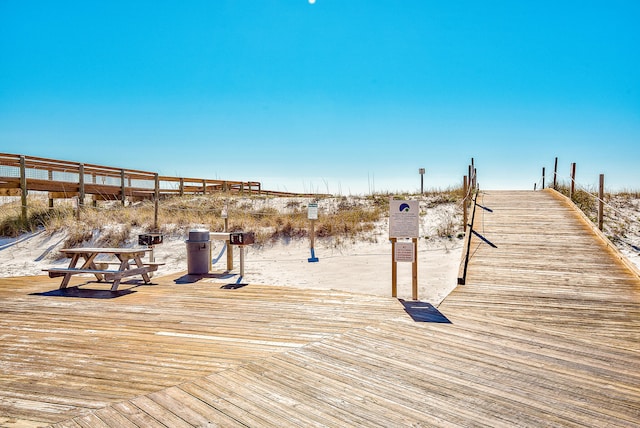 view of dock area