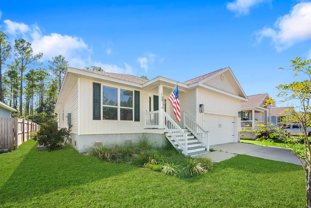 view of front of home with a front lawn