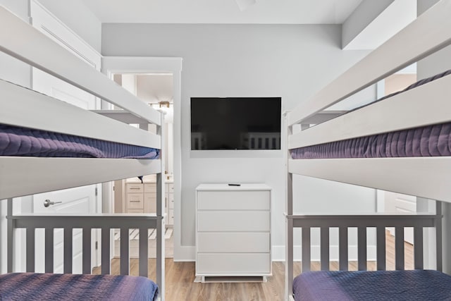 bedroom featuring light hardwood / wood-style flooring