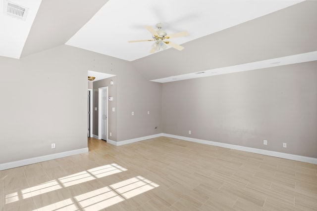 bonus room featuring ceiling fan and lofted ceiling