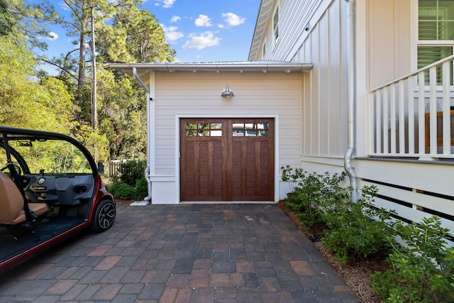 view of garage