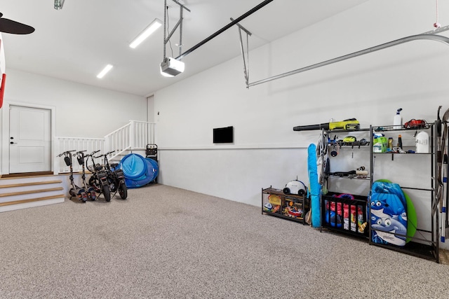 garage featuring a garage door opener