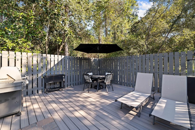 view of wooden deck