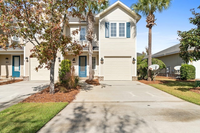 view of front property with a garage