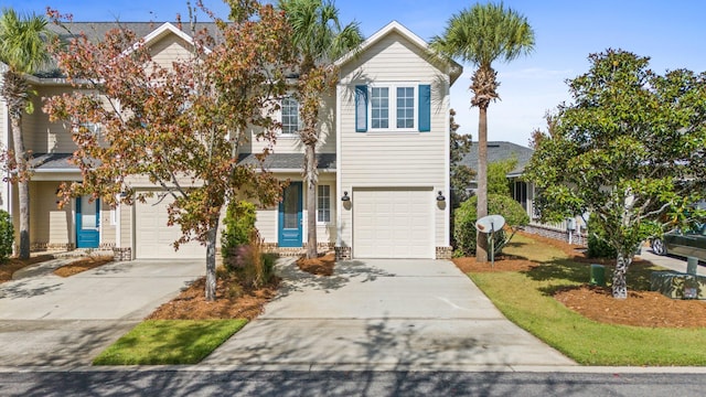 front facade with a garage