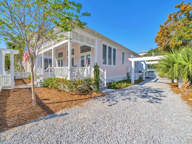 view of front of home with covered porch