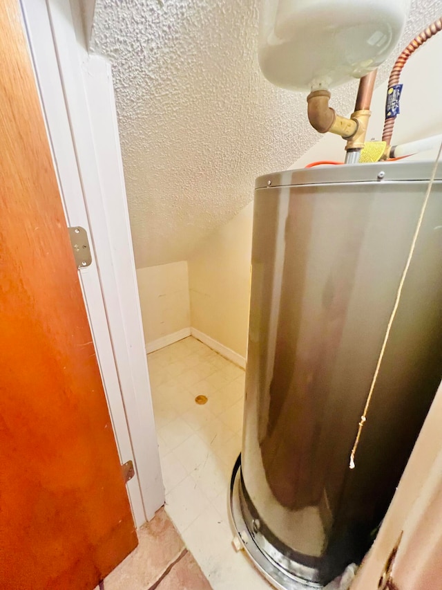 bathroom with a textured ceiling