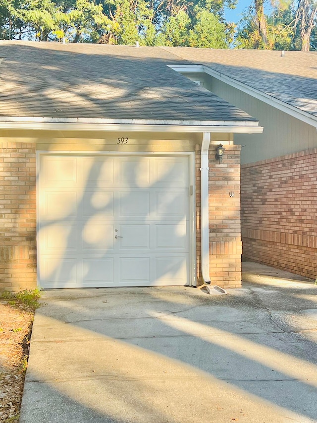 view of garage