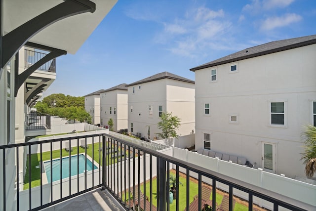 balcony with a residential view