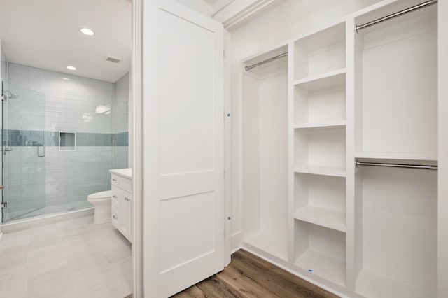 interior space with light hardwood / wood-style floors