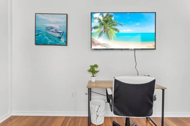 office area featuring hardwood / wood-style flooring