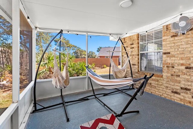 view of unfurnished sunroom