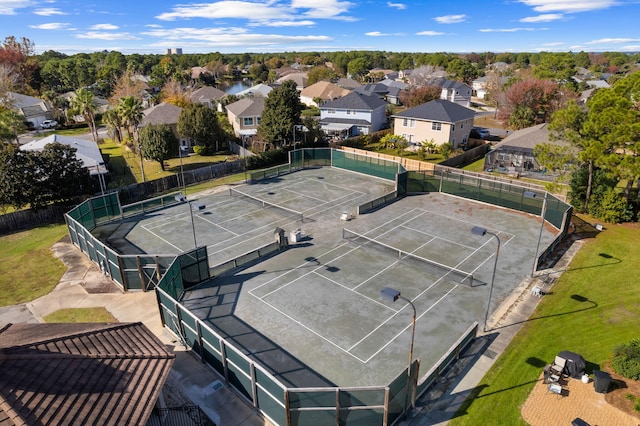 aerial view with a residential view