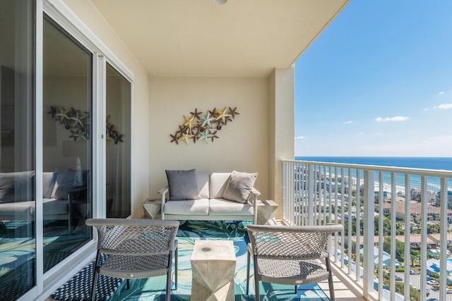 balcony with a water view