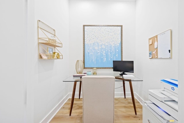 office area featuring light wood-type flooring