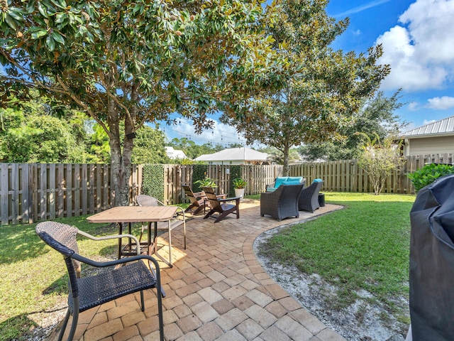 view of patio featuring grilling area