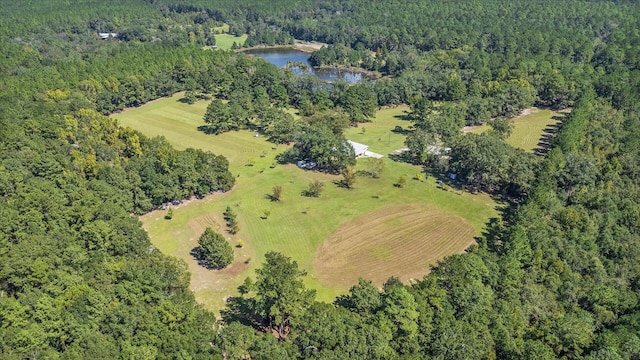 drone / aerial view featuring a rural view and a water view